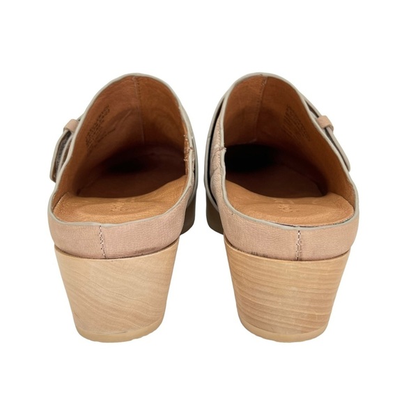 Gentle Souls Henley Tan Leather Wooden Platform Womens Clog Size 6.5M - Picture 8 of 16